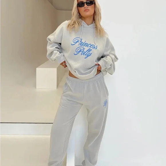 Princess Polly Light Gray Sweat Set - Picture 1 of 5